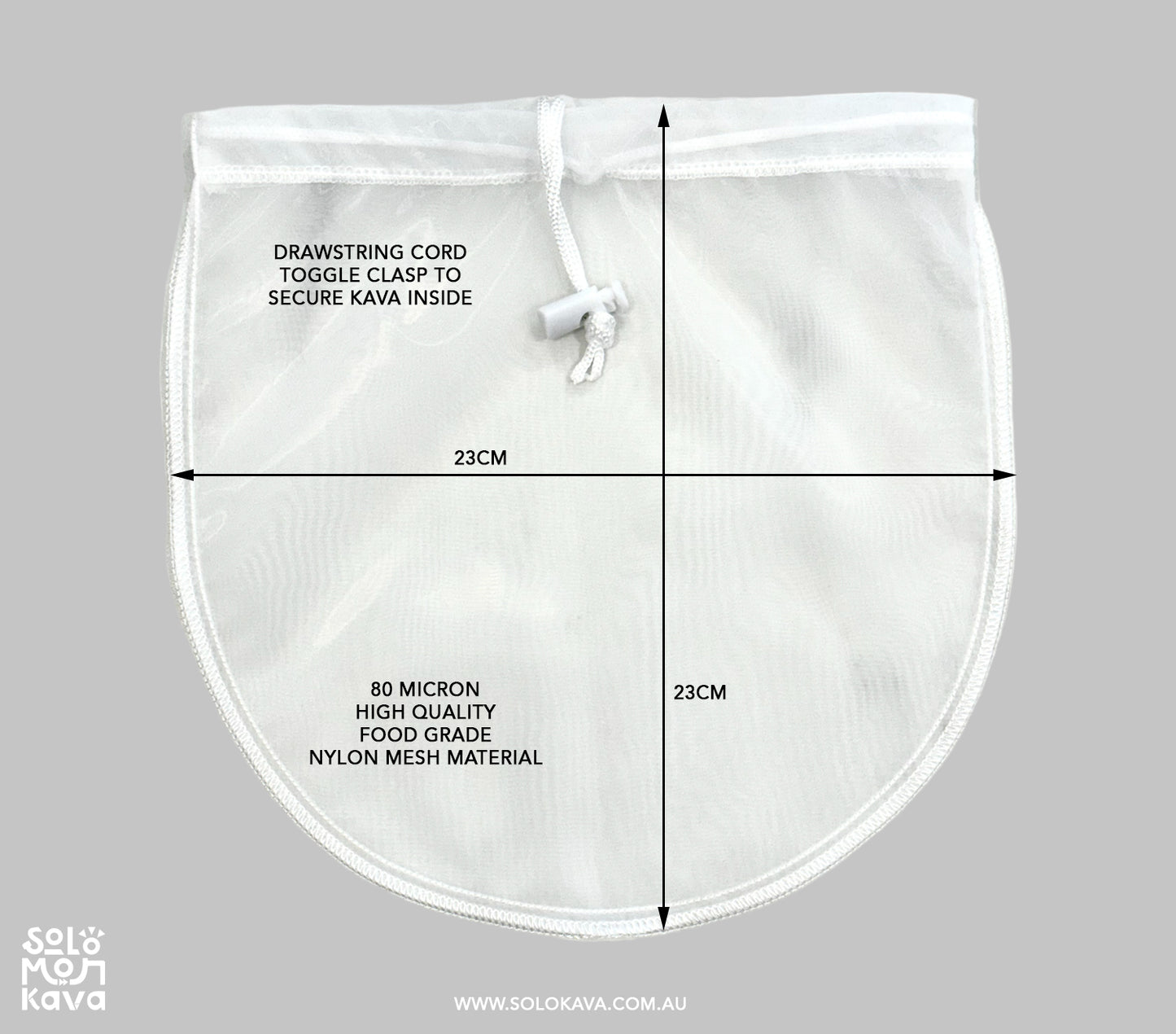 Kava Straining Bag (80 microns/traditional brew)